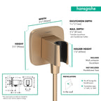 HANSGROHE 26887141 FixFit Q Wall Outlet with Handshower Holder - Brushed Bronze