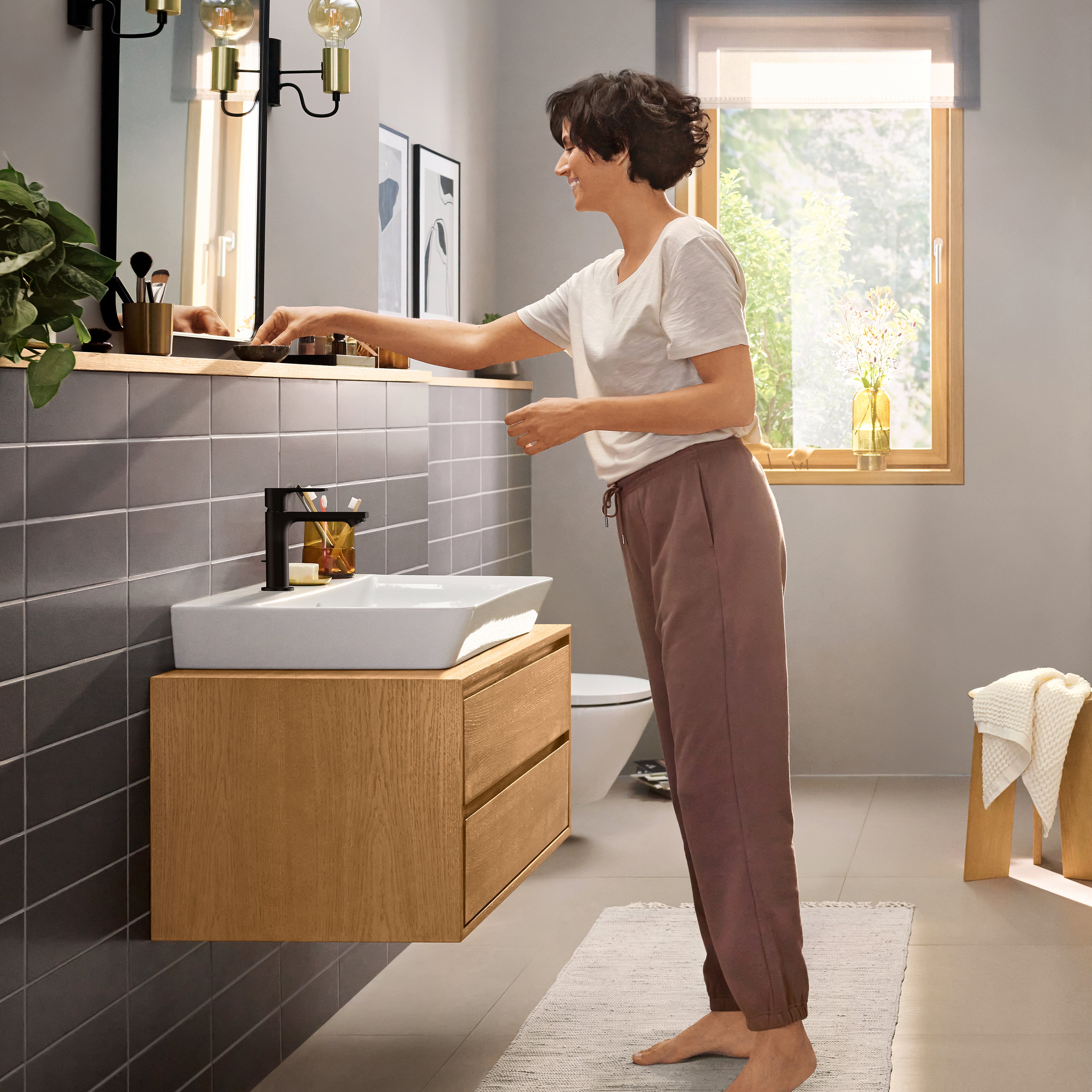 HANSGROHE 72557671 Rebris E Single-Hole Faucet 110 with Pop-Up Drain, 1.2 GPM - Matte Black