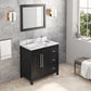 JEFFREY ALEXANDER VN2CAD-36-BK-NT 36" Black Cade Vanity, left offset - Black