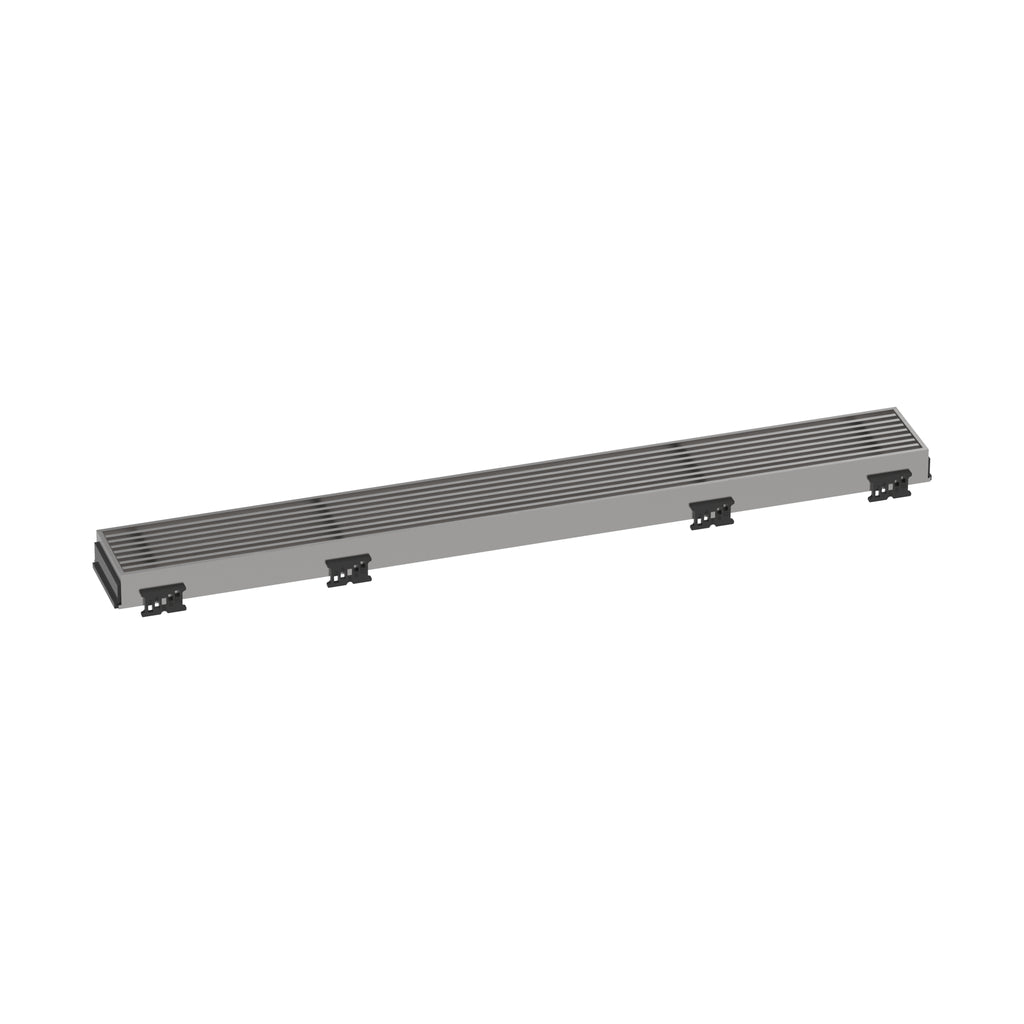 HANSGROHE 56115801 RainDrain Match Boardwalk Trim Boardwalk 23 5/8" with Height Adjustable Frame - Brushed Stainless Steel