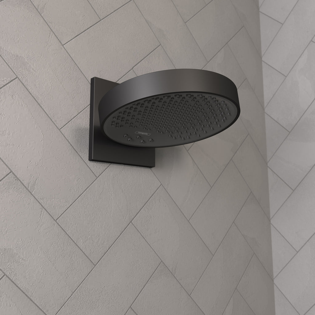 HANSGROHE 26235671 Rainfinity Showerhead 250 3-Jet with Wall Connector Trim, 1.75 GPM - Matte Black
