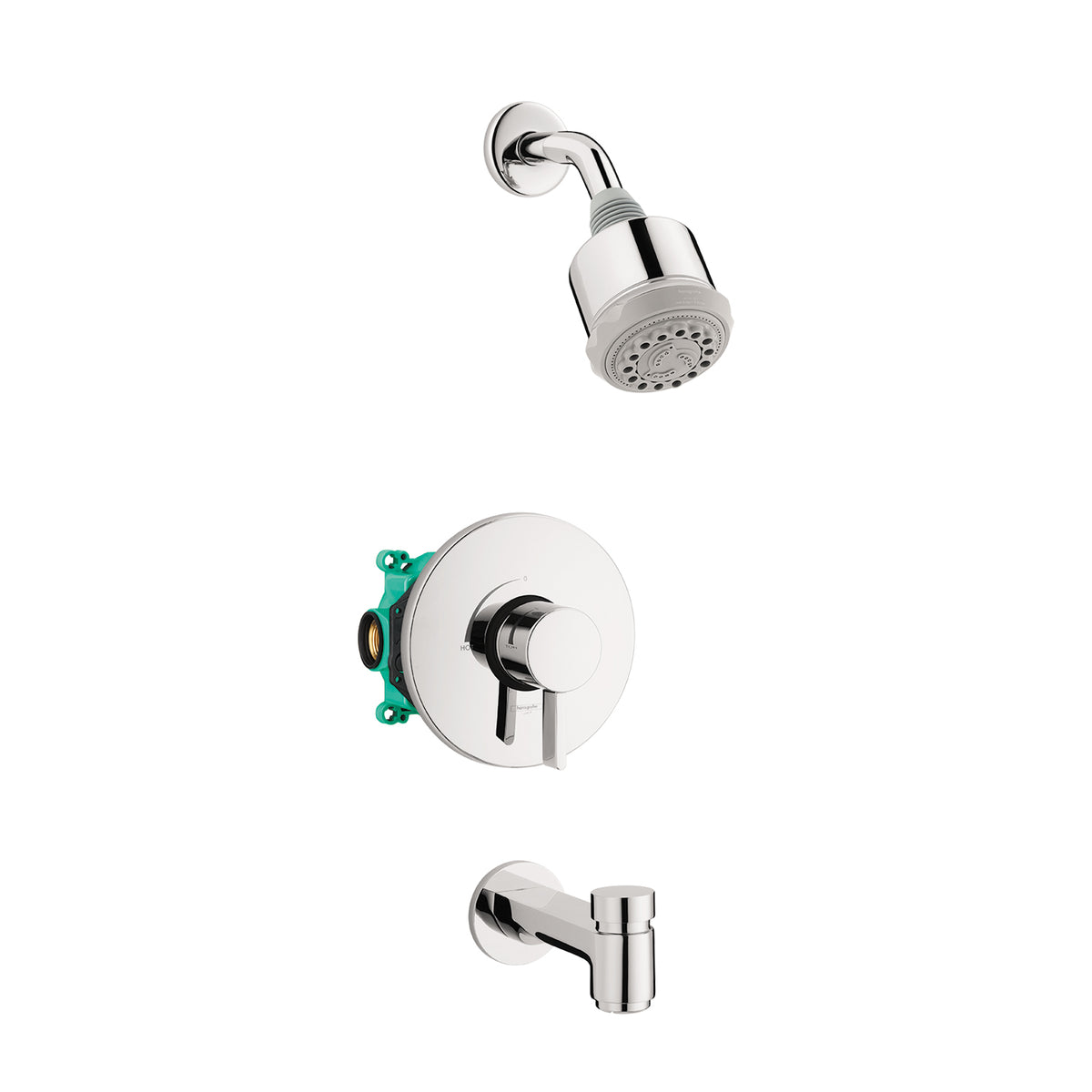 HANSGROHE 04906000 Clubmaster Pressure Balance Tub/Shower Set with Rough, 2.5 GPM - Chrome
