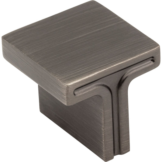 JEFFREY ALEXANDER 867L-BNBDL Anwick 1-1/8" Length Square Knob - Brushed Pewter