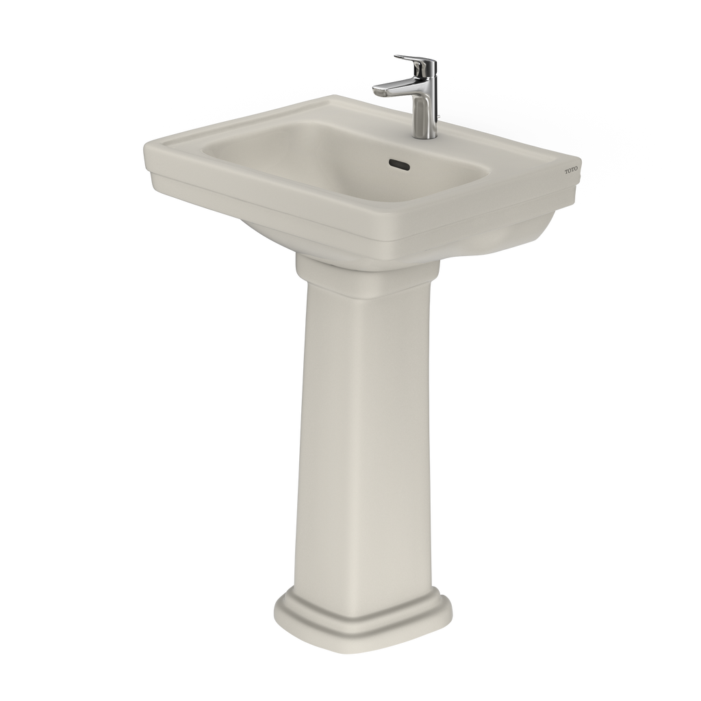 TOTO LPT532N#12 Promenade 24" X 19-1/4" Rectangular Pedestal Bathroom Sink For Single Hole Faucets - Sedona Beige