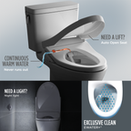 TOTO CWT4284736CMFGA#MS Washlet+ Ep Wall-Hung Elongated Toilet With S7A Contemporary Bidet Seat And Duofit In-Wall 0.9 And 1.28 Gpf Auto Dual-Flush Tank System - Matte Silver