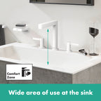 HANSGROHE 76034701 Finoris Wide-spread Faucet 160 with Pop-up Drain, 1.2 GPM - Matte White