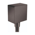 HANSGROHE 26455341 FixFit Wall Outlet Square with Check Valves - Brushed Black Chrome