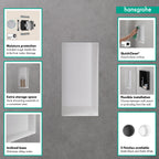 HANSGROHE 56070700 XtraStoris Minimalistic Wall Niche with Open Frame 12"x 6"x 4" - Matte White