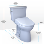 TOTO MW7864736CEFG.10#01 Drake Transitional Washlet+ Two-Piece Elongated 1.28 Gpf Universal Height Tornado Flush Toilet With S7A Contemporary Bidet Seat - Cotton White