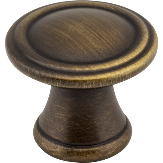 JEFFREY ALEXANDER Z110-ABSB Cordova 1-3/16" Diameter Mushroom Knob - Antique Brushed Satin Brass