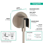 HANSGROHE 26888821 FixFit S Wall Outlet with Handshower Holder - Brushed Nickel