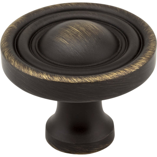 JEFFREY ALEXANDER 818ABSB Bella 1-3/8" Diameter Mushroom Knob , Antique Brushed Satin Brass