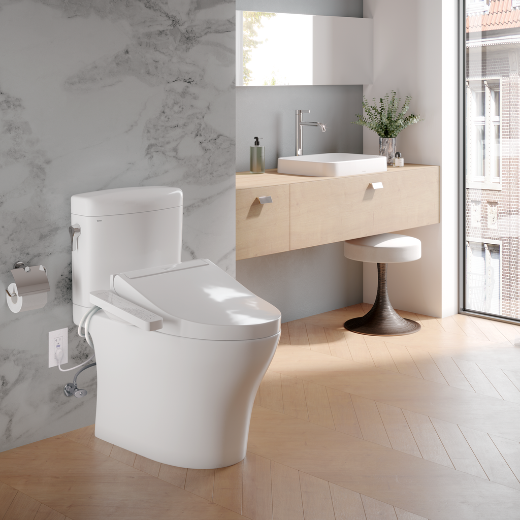 TOTO SW3073#01 Washlet C2 Electronic Bidet Toilet Seat With Premist And Ewater+ Wand Cleaning - Cotton White