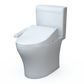 TOTO MW4363074CEMFGN#01 WASHLET+ Aquia IV Cube Two-Piece Elongated Dual Flush 1.28 and 0.9 GPF Toilet with C2 Bidet Seat , Cotton White