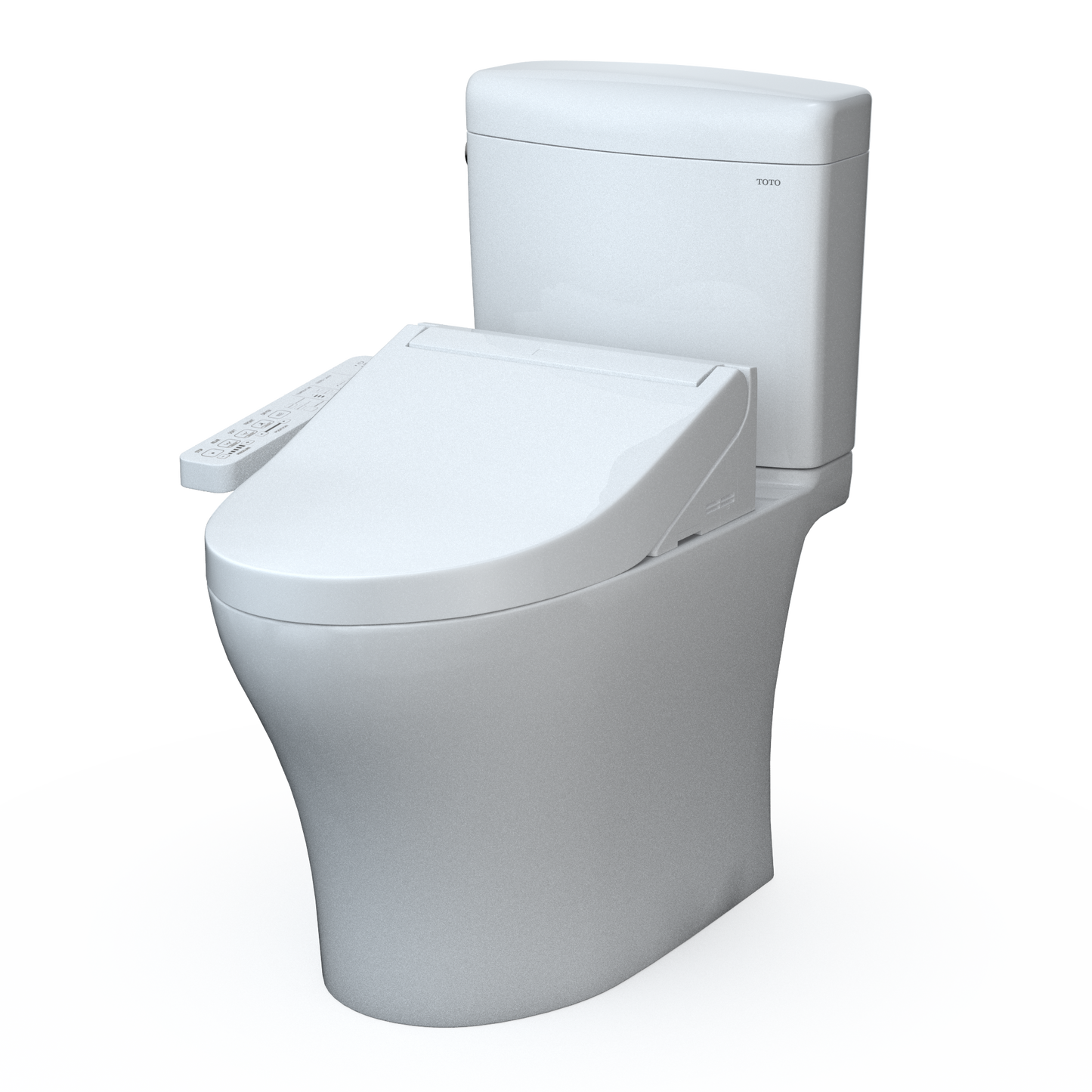 TOTO MW4363074CEMFGN#01 WASHLET+ Aquia IV Cube Two-Piece Elongated Dual Flush 1.28 and 0.9 GPF Toilet with C2 Bidet Seat , Cotton White