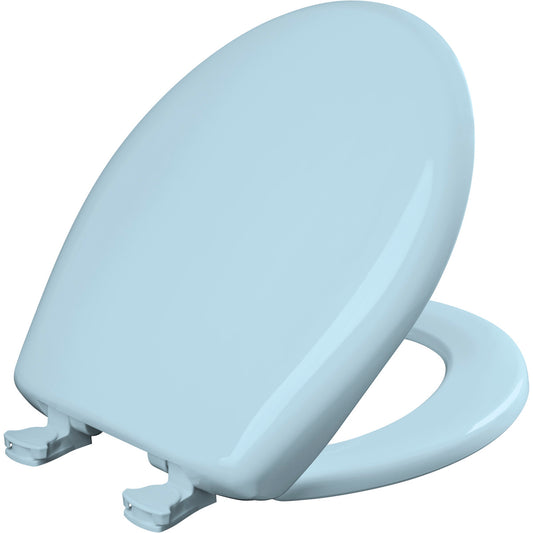 Bemis Round Plastic Toilet Seat in Dresden Blue with STA-TITE Seat Fastening System, Easy•Clean and  Whisper•Close Hinge