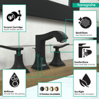 HANSGROHE 31330671 Metropol Classic Widespread Faucet 110 with Lever Handles and Pop-Up Drain, 1.2 GPM - Matte Black