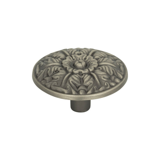 ATLAS 138-P Hammered Medallion 1-1/2" Diameter Round Knob , Pewter