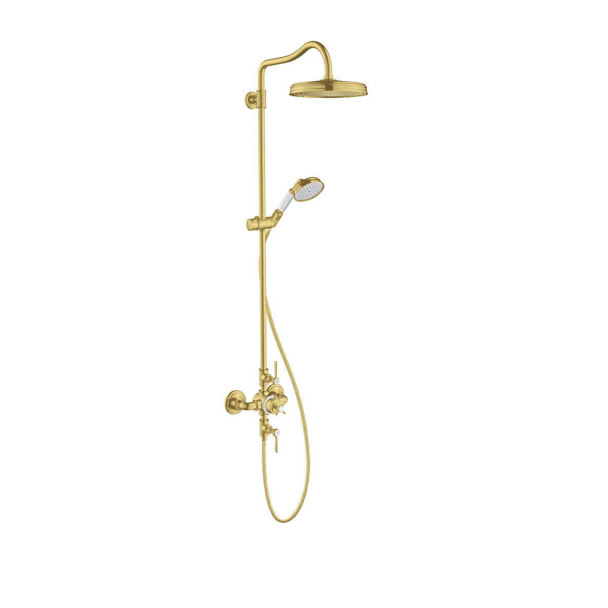 AXOR 16574251 Montreux Showerpipe 240 1-Jet, 1.8 GPM - Brushed Gold Optic