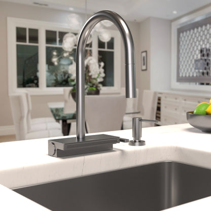 HANSGROHE 73831341 Aquno Select HighArc Kitchen Faucet, 3-Spray Pull-Down with sBox, 1.75 GPM - Brushed Black Chrome