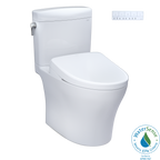 TOTO MW4364726CEMFGN#01 Washlet+ Aquia Iv Cube Two-Piece Elongated Dual Flush 1.28 And 0.9 Gpf Toilet With S7 Contemporary Bidet Seat - Cotton White