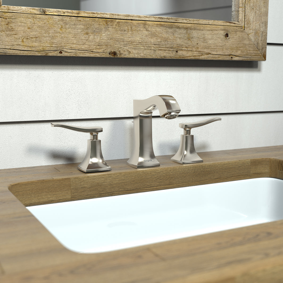HANSGROHE 31073831 Metris C Widespread Faucet 100 with Pop-Up Drain, 1.2 GPM - Polished Nickel