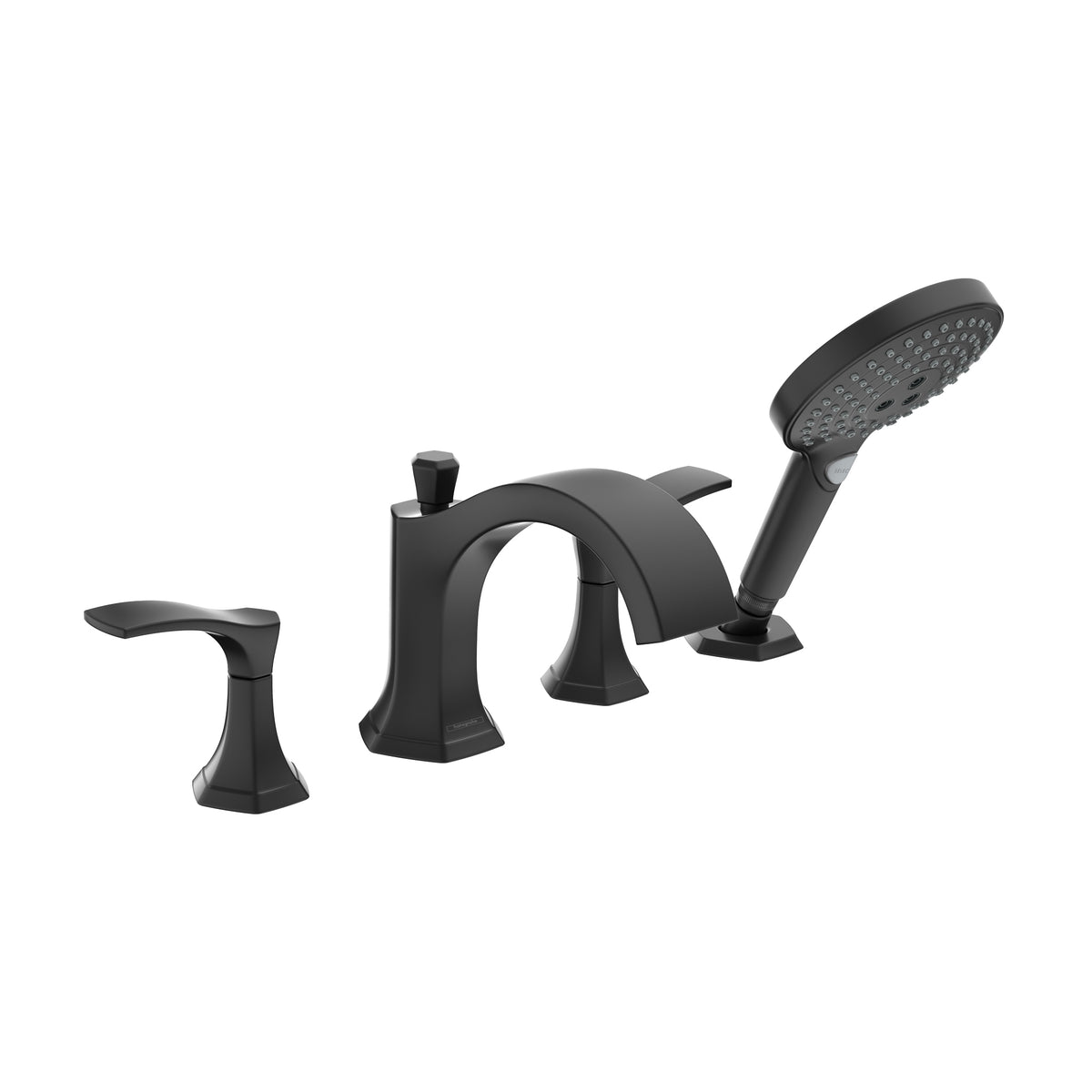 HANSGROHE 04817670 Locarno 4-Hole Roman Tub Set Trim with 1.75 GPM Handshower - Matte Black