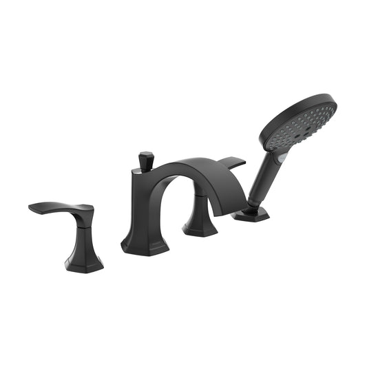 HANSGROHE 04817670 Locarno 4-Hole Roman Tub Set Trim with 1.75 GPM Handshower - Matte Black