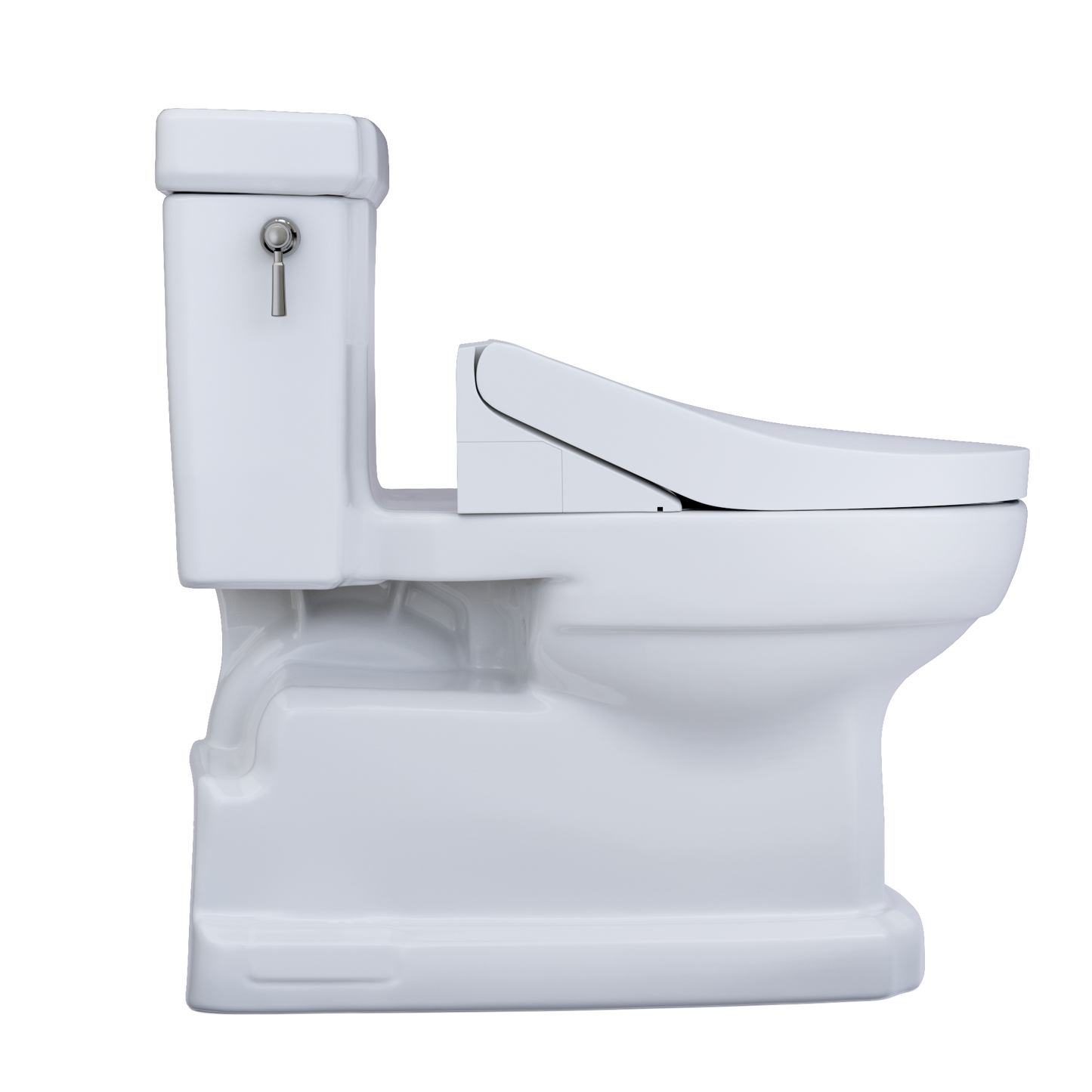 TOTO MW9743084CEFG#01 WASHLET+ Eco Guinevere Elongated 1.28 GPF Universal Height Toilet with C5 Bidet Seat , Cotton White