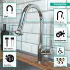 HANSGROHE 04286000 Talis S² Prep Kitchen Faucet, 2-Spray Pull-Down, 1.75 GPM - Chrome
