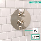 HANSGROHE 04449830 Ecostat Classic Pressure Balance Trim with Diverter, Round - Polished Nickel