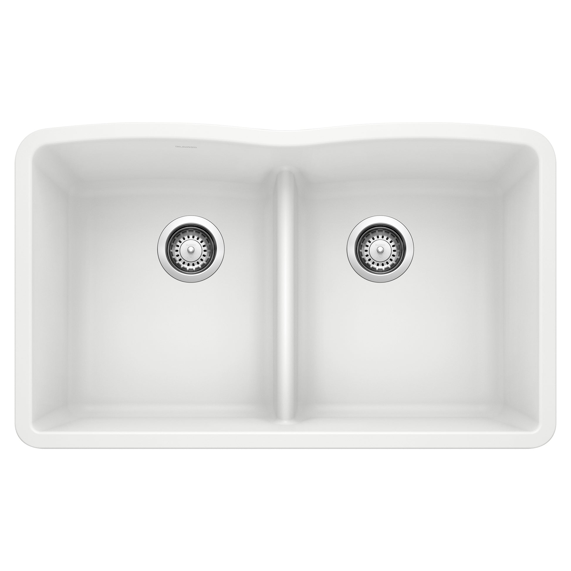 BLANCO 442074 Diamond Diamond SILGRANIT 32" 50/50 Double Bowl Undermount Kitchen Sink with Low Divide - White in White