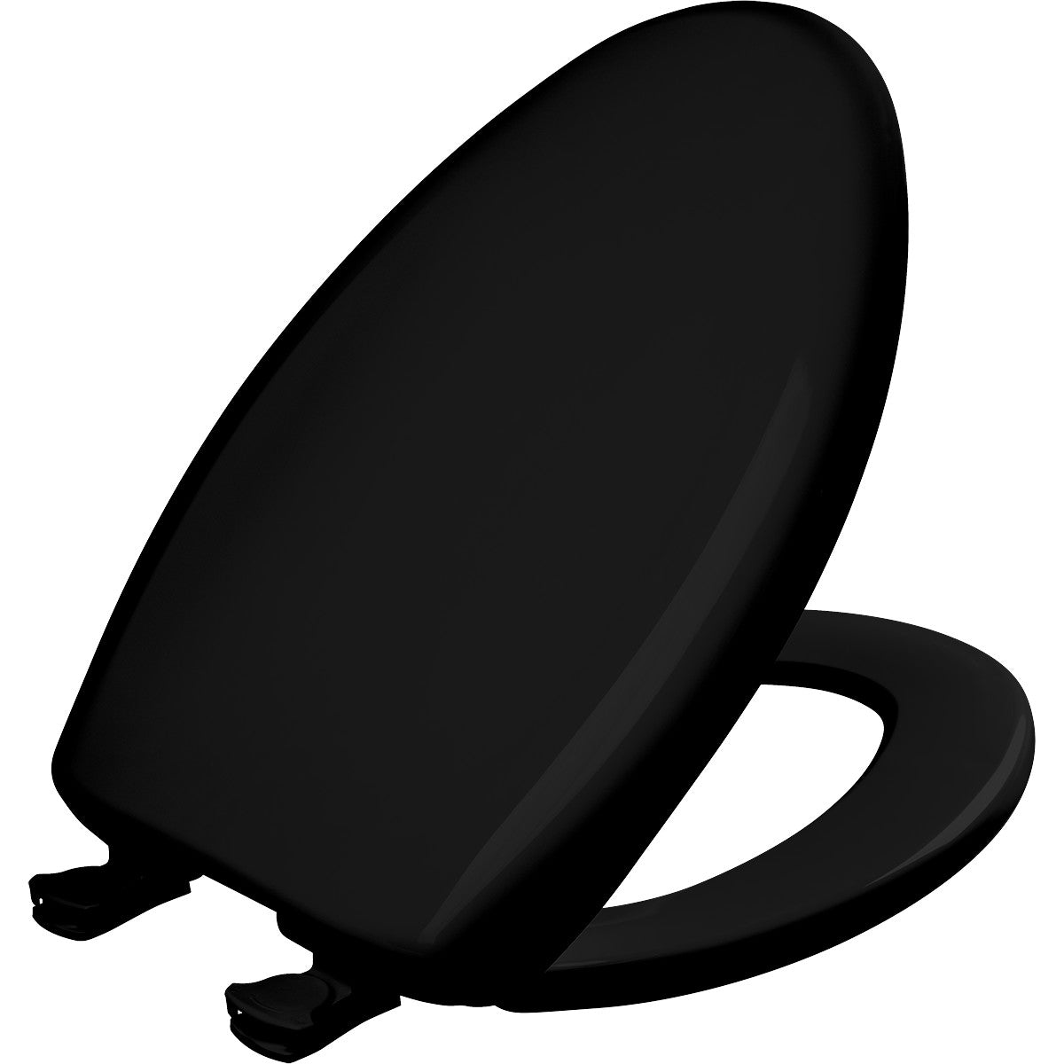 Bemis Elongated Plastic Toilet Seat in Black with STA-TITE Seat Fastening System, Easy•Clean and  Whisper•Close Hinge