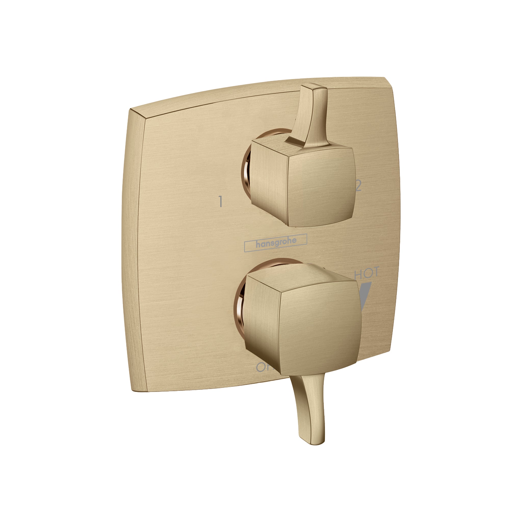 HANSGROHE 15865141 Ecostat Classic Pressure Balance Trim Classic Square with Diverter - Brushed Bronze