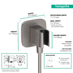 HANSGROHE 26887341 FixFit Q Wall Outlet with Handshower Holder - Brushed Black Chrome