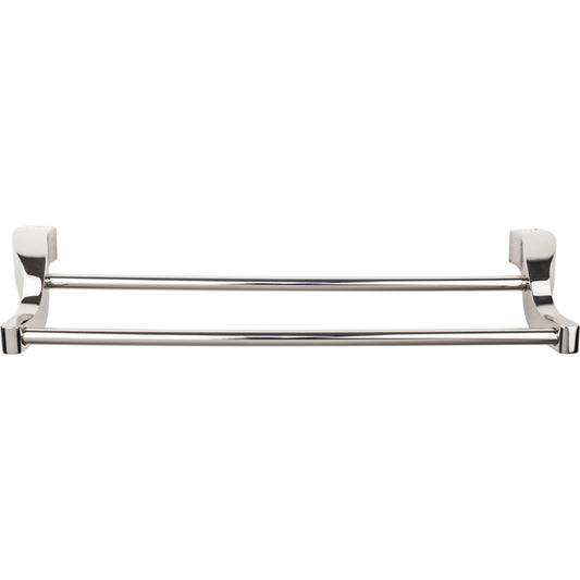 TOP KNOBS AQ11PN Aqua Double 31 1/4" Wall Mounted Towel Bar - Polished Nickel