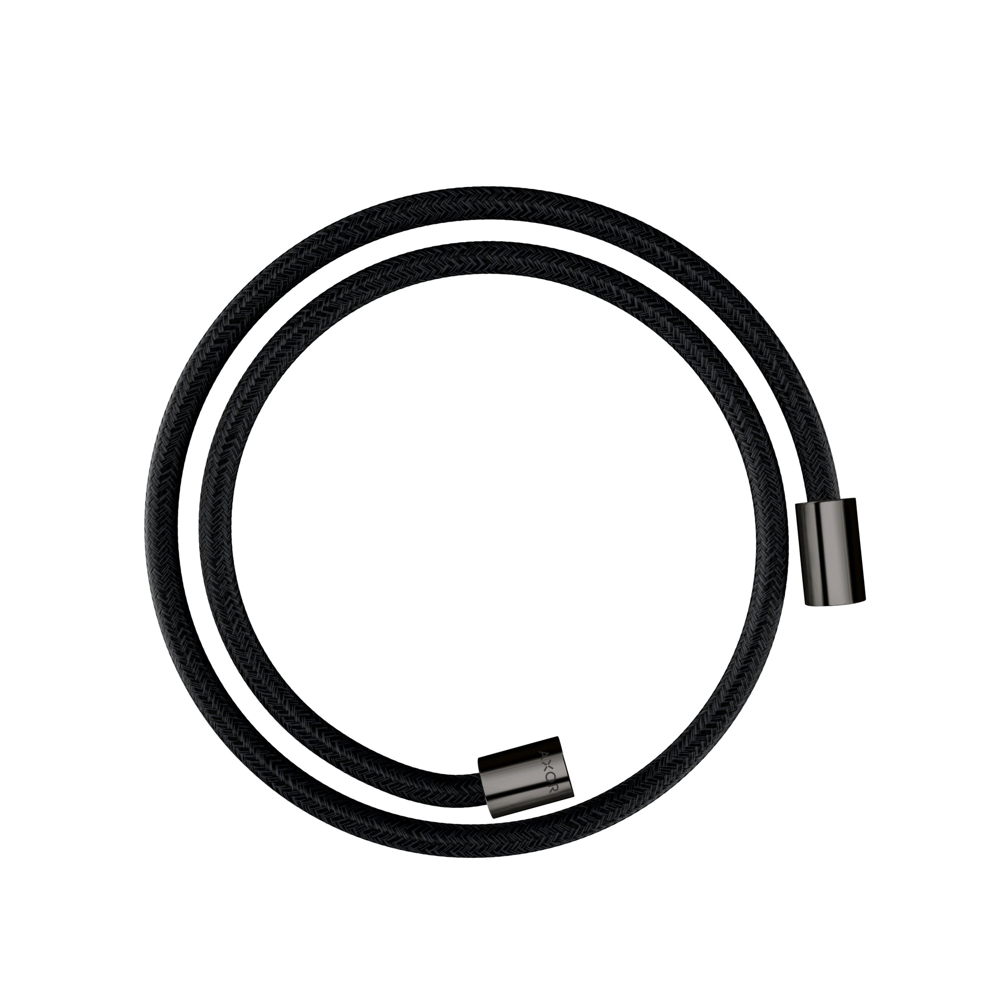 AXOR 28228330 Shower Solutions Textile Hose with Cylindircal Nut, 49" - Polished Black Chrome