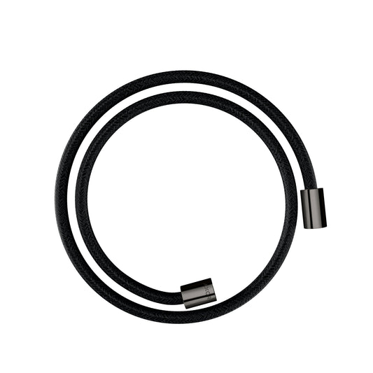 AXOR 28228330 Shower Solutions Textile Hose with Cylindircal Nut, 49" - Polished Black Chrome