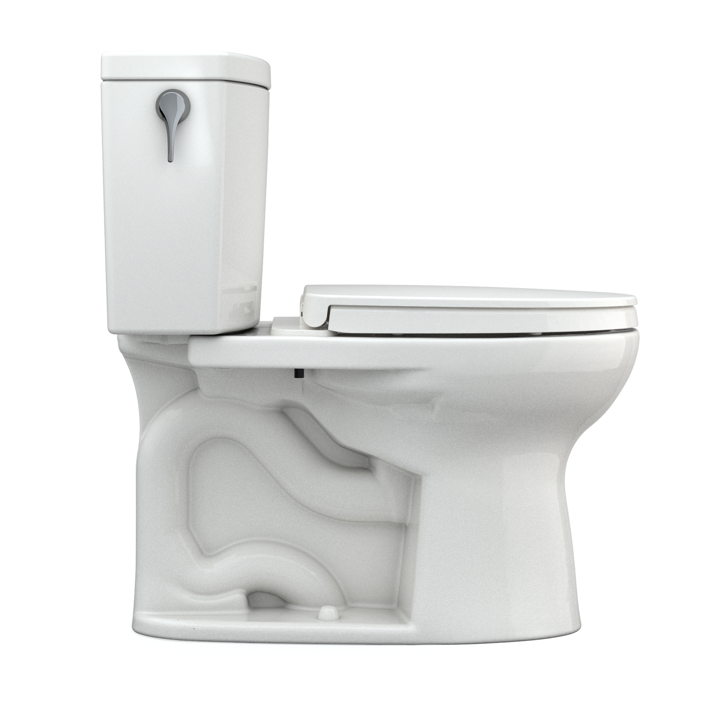 TOTO MS454124CUFG#11 Drake II 1G Two-Piece Elongated 1.0 GPF Universal Height Toilet with CEFIONTECT and SS124 SoftClose Seat , Colonial White