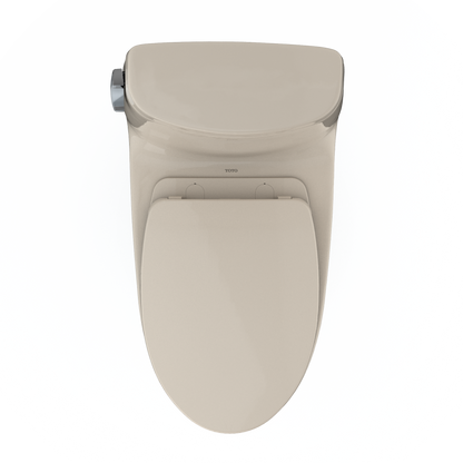 TOTO MS604124CEFG#03 Ultramax Ii One-Piece Elongated 1.28 Gpf Universal Height Toilet With Cefiontect And Ss124 Softclose Seat - Bone