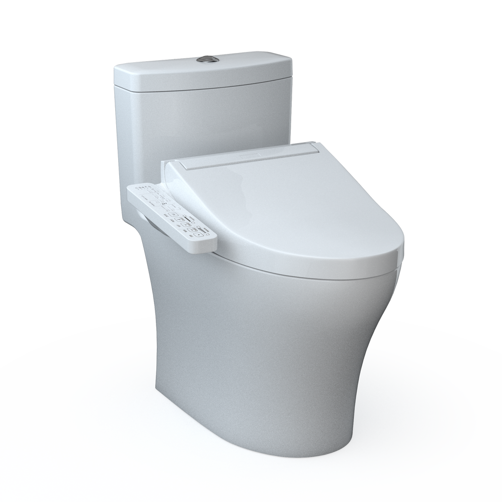 TOTO MW6463074CEMFGN#01 Washlet+ Aquia Iv One-Piece Elongated Dual Flush 1.28 And 0.9 Gpf Toilet And Washlet C2 Bidet Seat - Cotton White