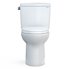 TOTO MS776124CEFG#01 Drake Two-Piece Elongated 1.28 Gpf Universal Height Tornado Flush Toilet With Cefiontect And Softclose Seat - Cotton White