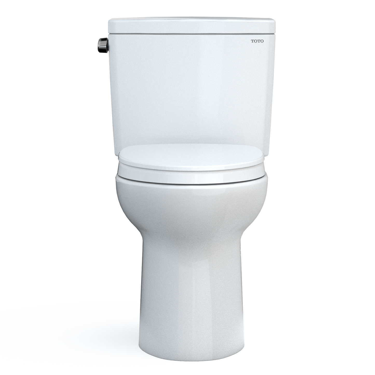 TOTO MS776124CEFG#01 Drake Two-Piece Elongated 1.28 Gpf Universal Height Tornado Flush Toilet With Cefiontect And Softclose Seat - Cotton White