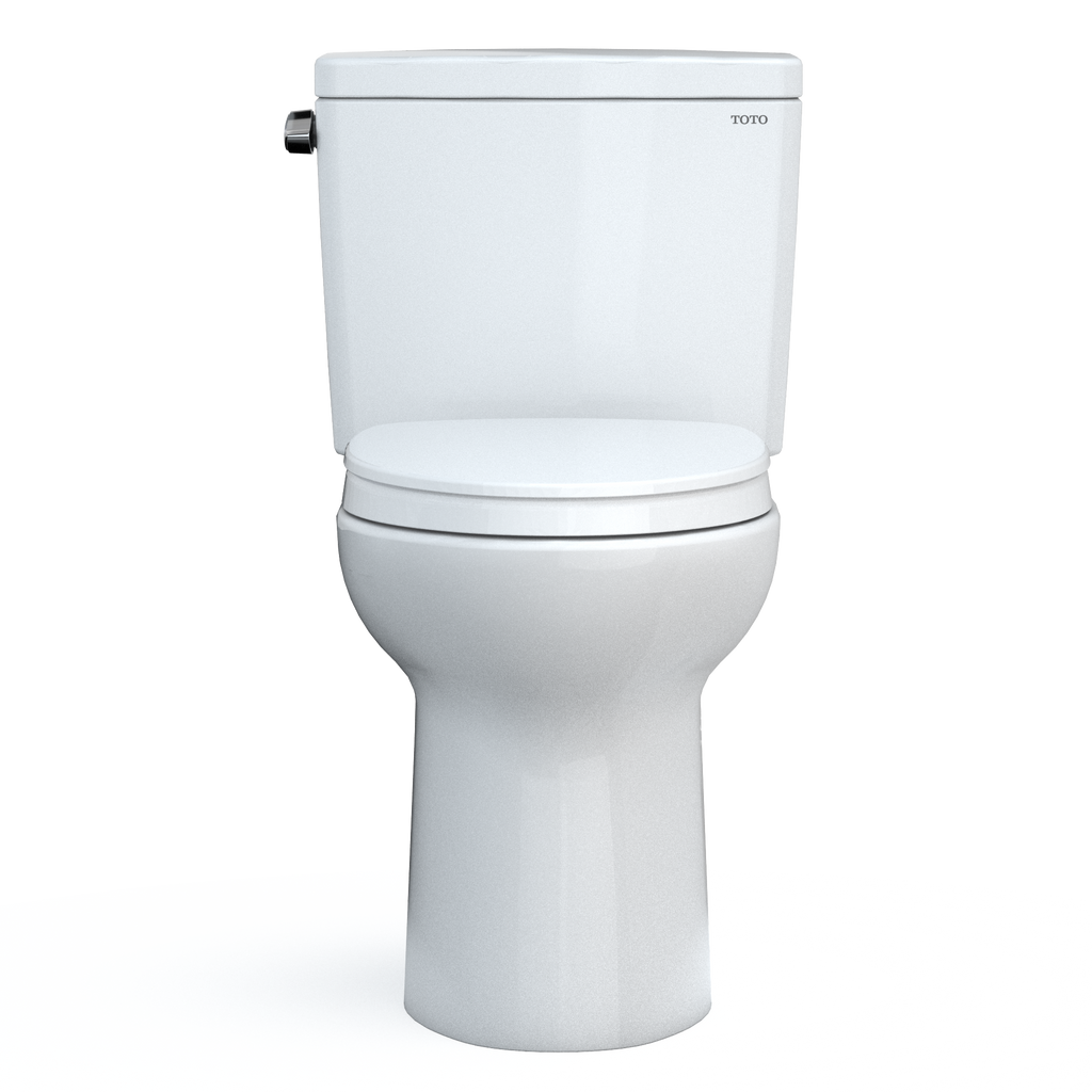 TOTO MS776124CSFG#01 Drake Two-Piece Elongated 1.6 Gpf Universal Height Tornado Flush Toilet With Cefiontect And Softclose Seat - Cotton White