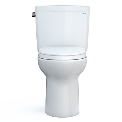 TOTO MS776124CSFG#01 Drake Two-Piece Elongated 1.6 Gpf Universal Height Tornado Flush Toilet With Cefiontect And Softclose Seat - Cotton White
