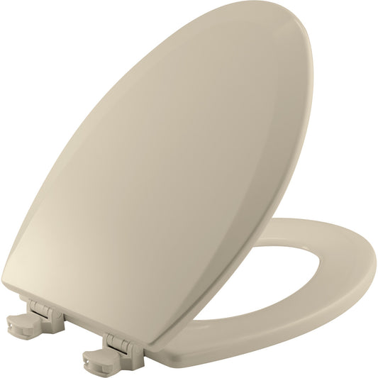 Bemis Elongated Enameled Wood Toilet Seat in Almond with Easy•Clean Hinge