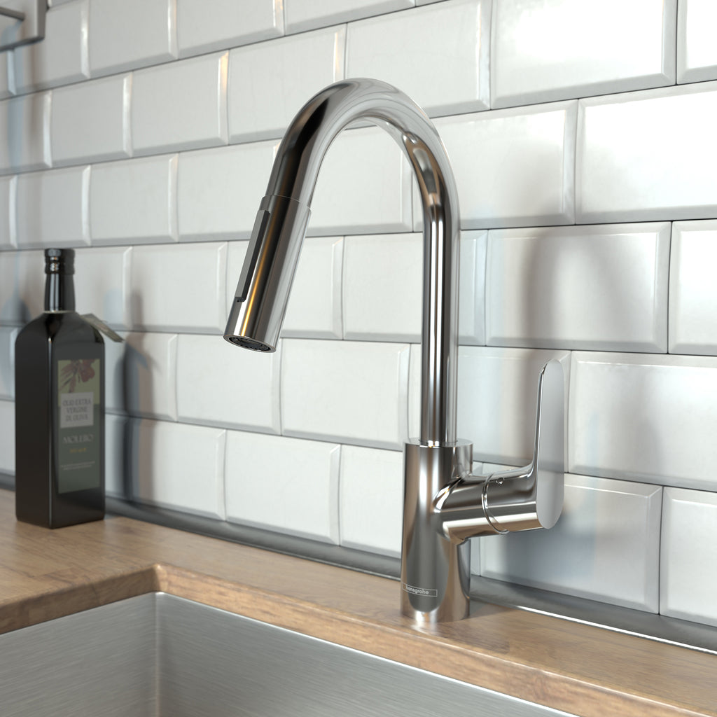 HANSGROHE 04506001 Focus Prep Kitchen Faucet, 2-Spray Pull-Down, 1.75 GPM - Chrome