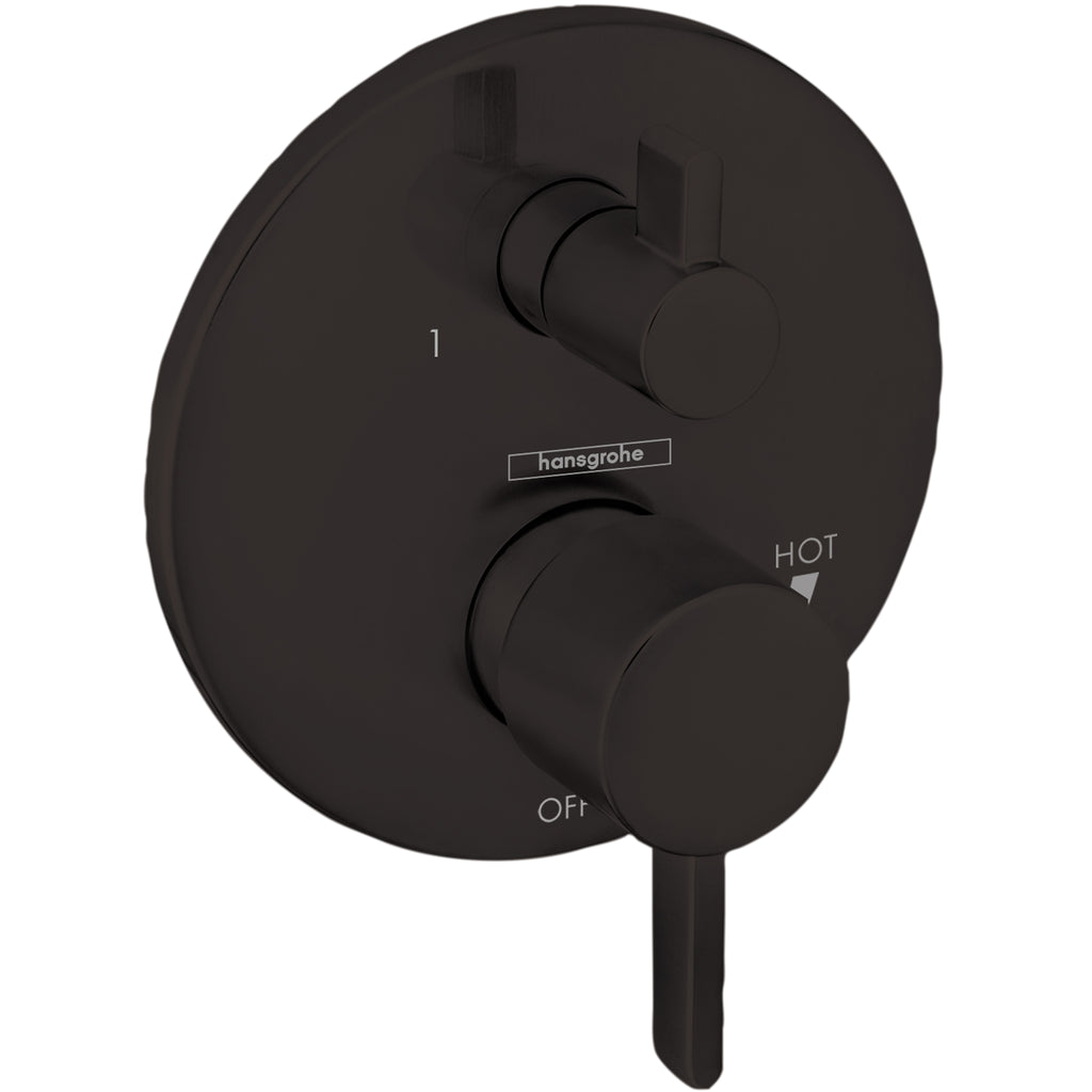 HANSGROHE 04447670 Ecostat Pressure Balance Trim S with Diverter - Matte Black