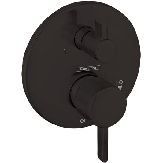 HANSGROHE 04447670 Ecostat Pressure Balance Trim S with Diverter - Matte Black