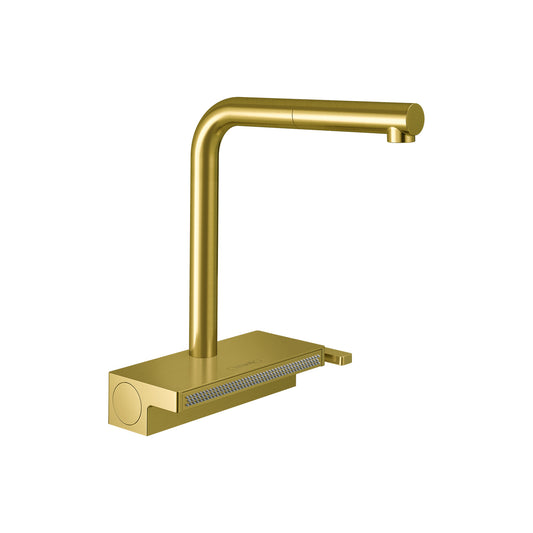 HANSGROHE 73836251 Aquno Select Kitchen Faucet, 2-Spray Pull-Out, 1.75 GPM in Brushed Gold Optic